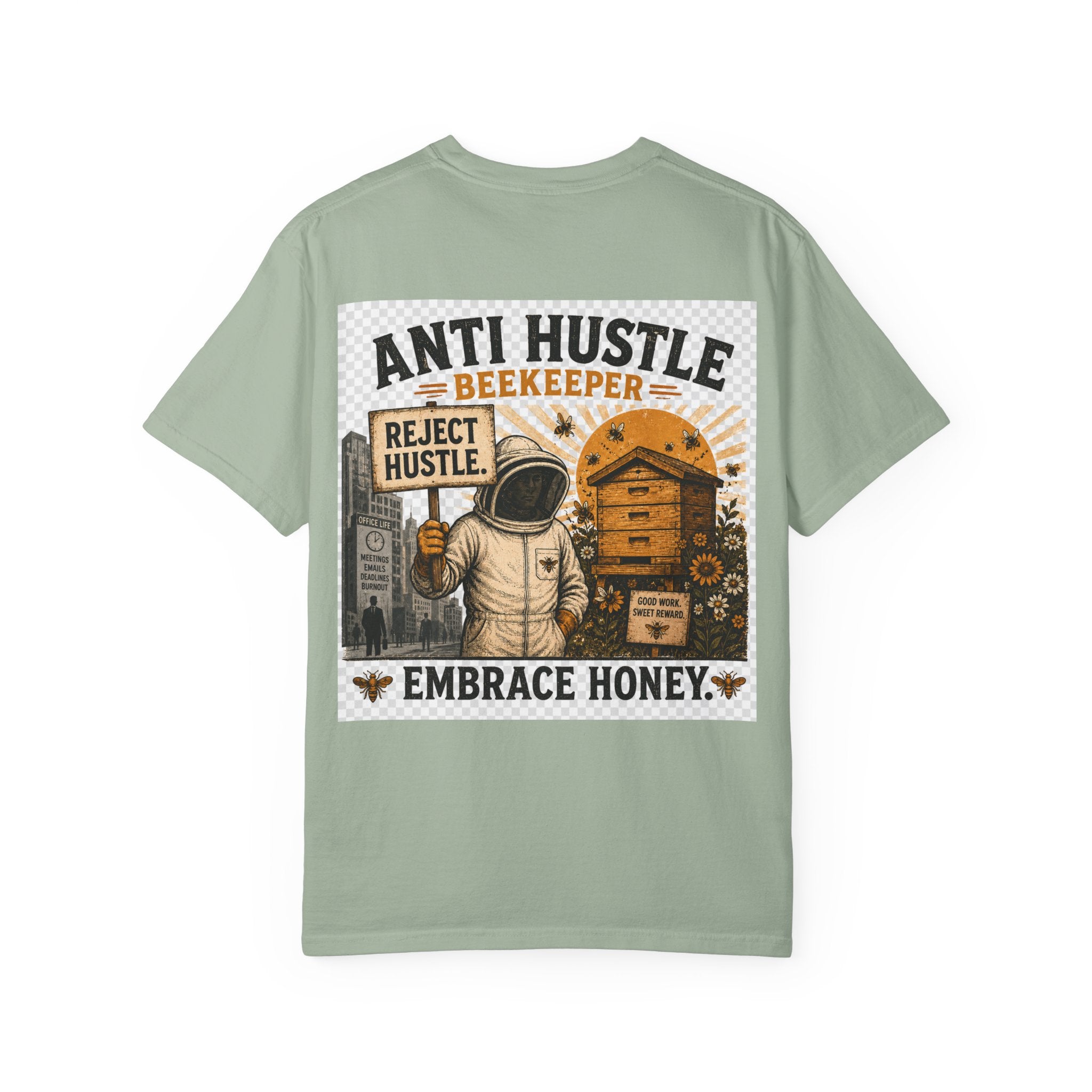 Bienenclub T-Shirt – Anpassbares „Support Your Local“ & Anti-Hustle Imker-Design