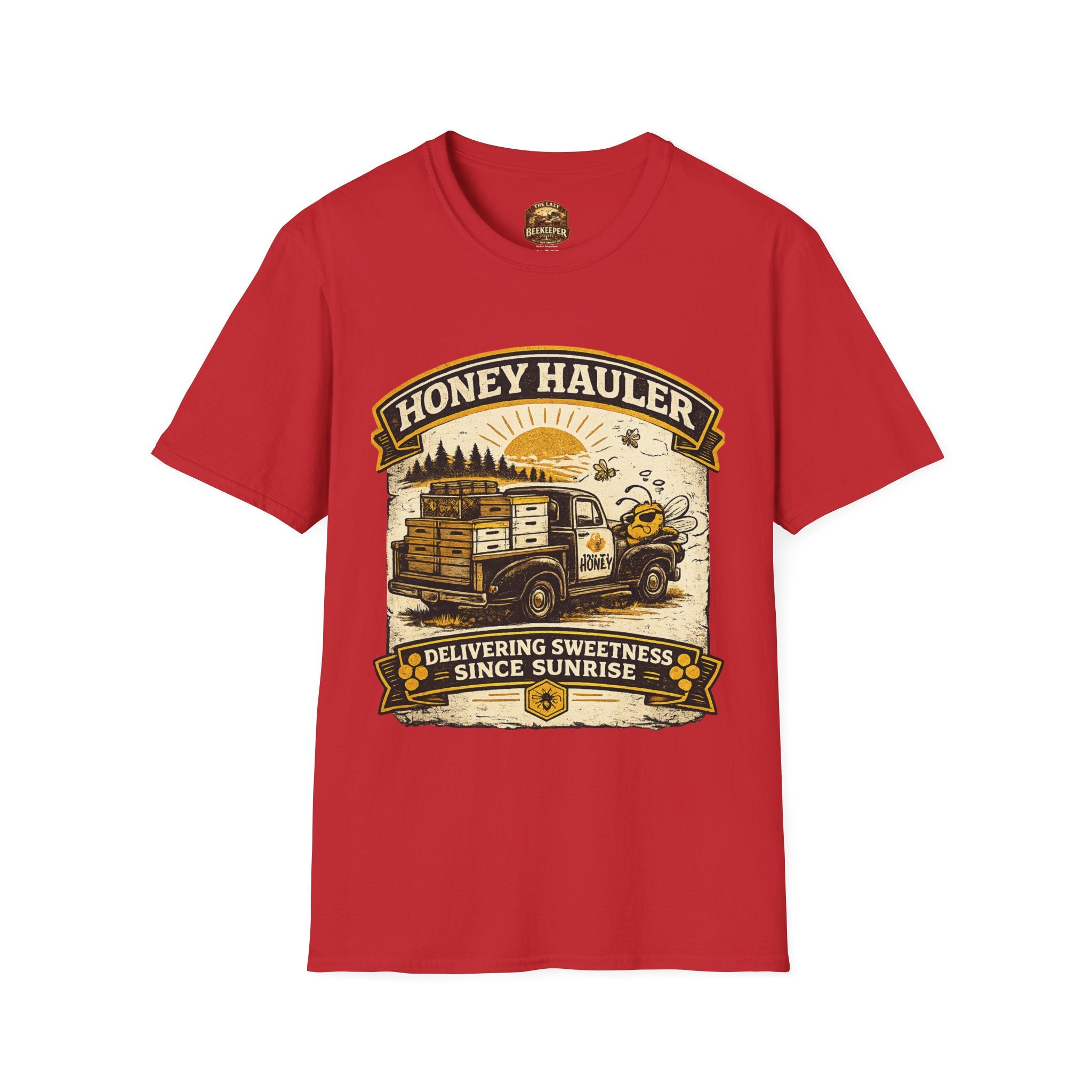 Honey Hauler T-Shirt — Vintage Bee Delivery Truck Graphic Tee
