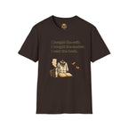T-Shirt — Humorvolles Literatur-T-Shirt: „Ich kaufte den Anzug. Ich kaufte den Smoker. Ich las das Buch.“