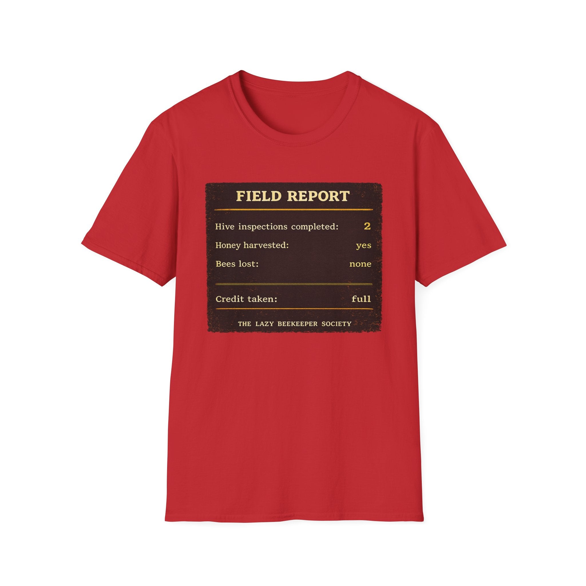 T-Shirt — 'Field Report: Hive Inspections Completed' Vintage Beekeeper Graphic Tee