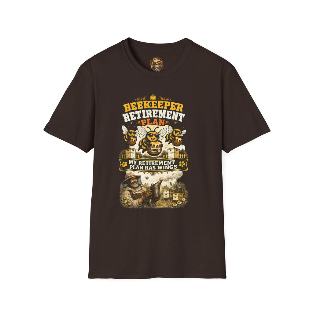 Imker T-Shirt — "Mein Rentenplan hat Flügel" Vintage Honigzucht T-Shirt