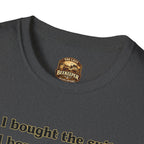 T-Shirt — Humorvolles Literatur-T-Shirt: „Ich kaufte den Anzug. Ich kaufte den Smoker. Ich las das Buch.“