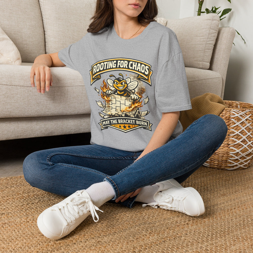 T-Shirt — "Rooting for Chaos" Bee Graphic Tee (That the Bracket Burn)