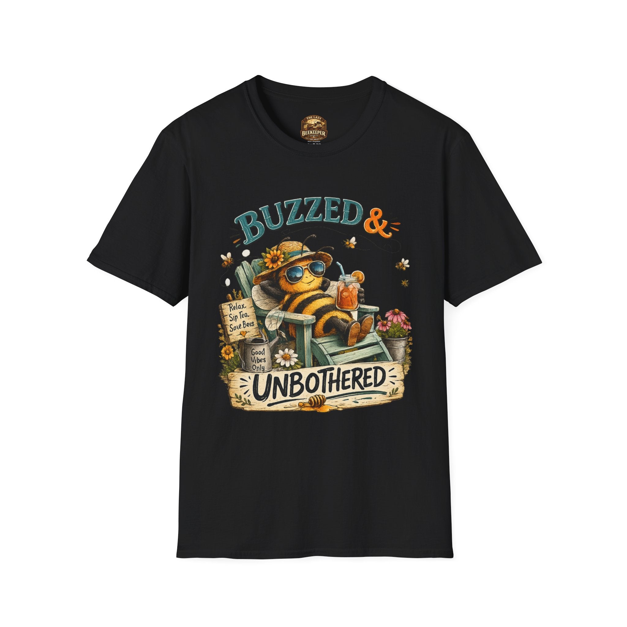 Buzzed & Unbothered Bee T-Shirt — Retro Relaxed Graphic Tee