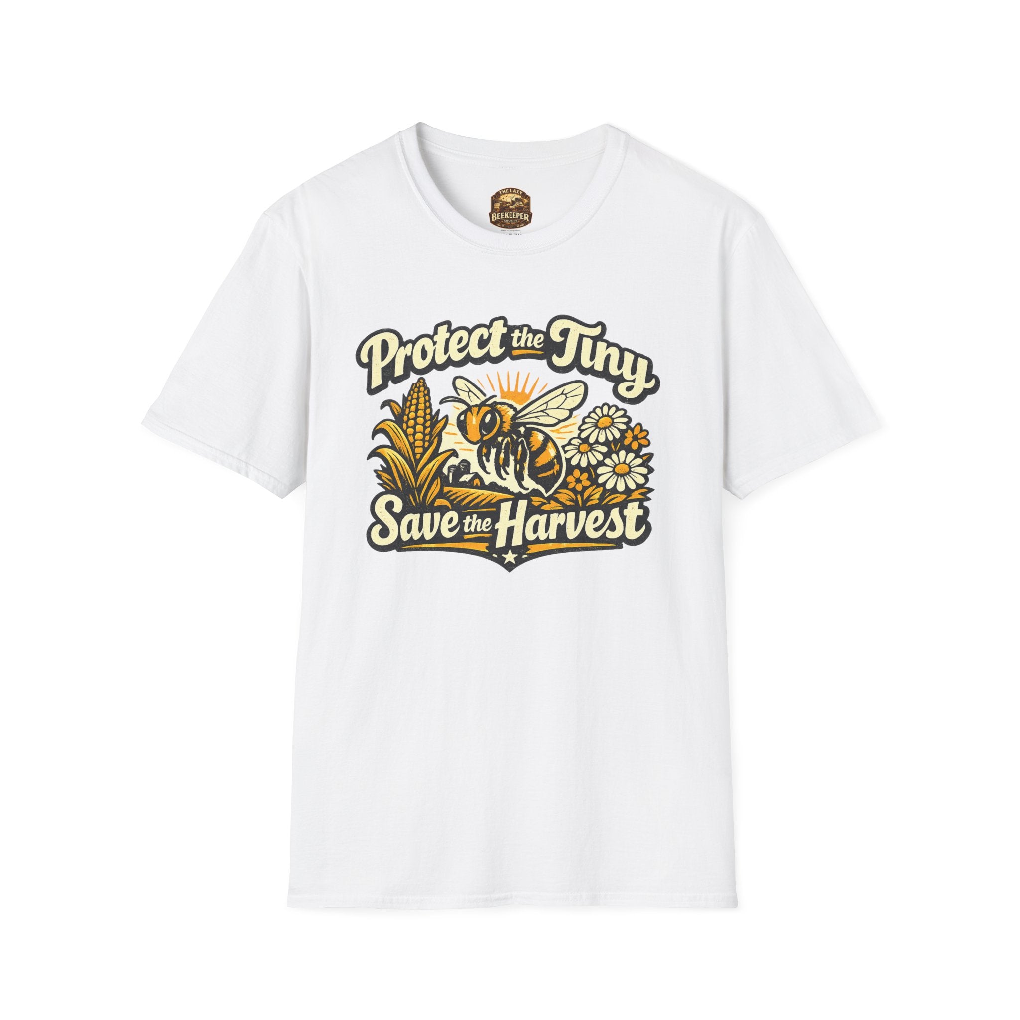 Protect the Tiny Bee T-Shirt — Save the Harvest Floral Graphic Tee