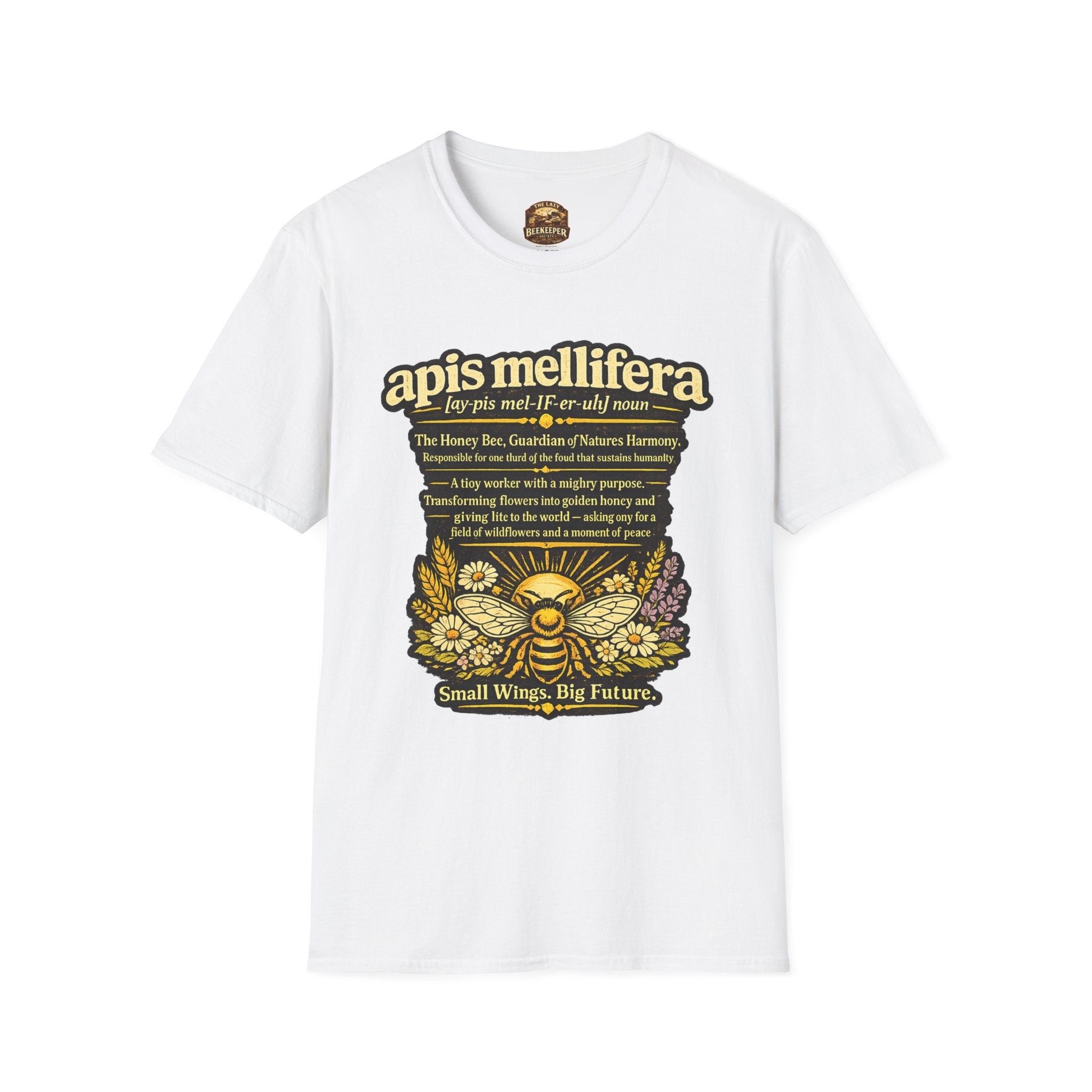 Apis Mellifera Bee Definition T-Shirt — Honey Bee Illustration & Conservation Quote