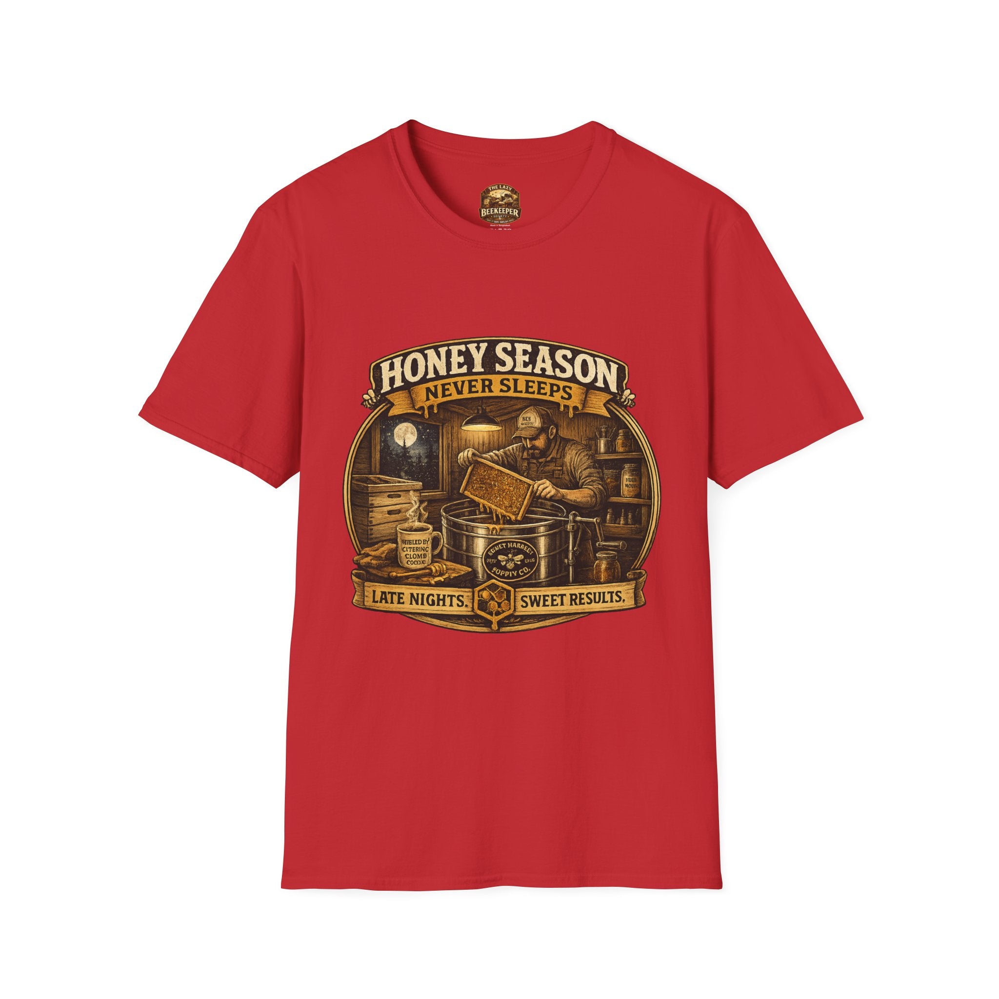 Honey Season Never Sleeps T-Shirt — Beekeeper Vintage Graphic Tee