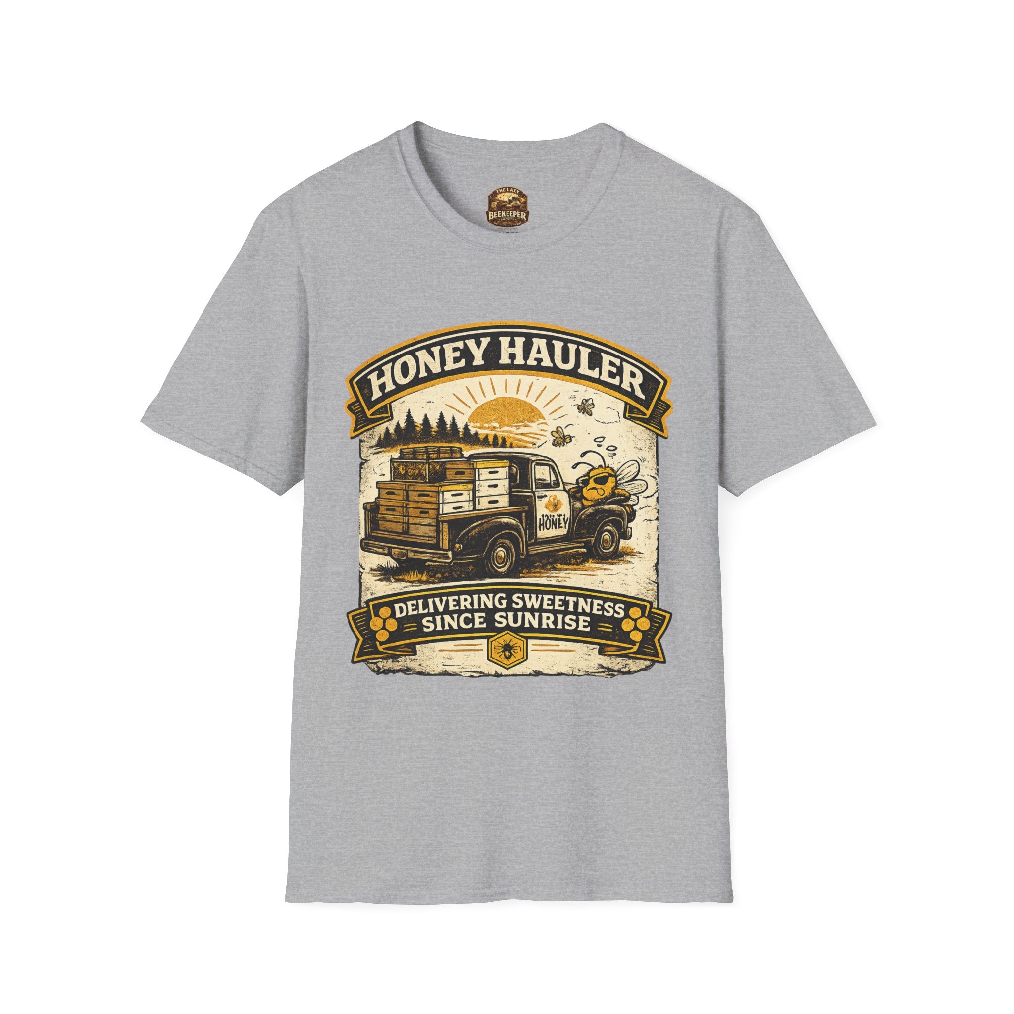 Honey Hauler T-Shirt — Vintage Bee Delivery Truck Graphic Tee
