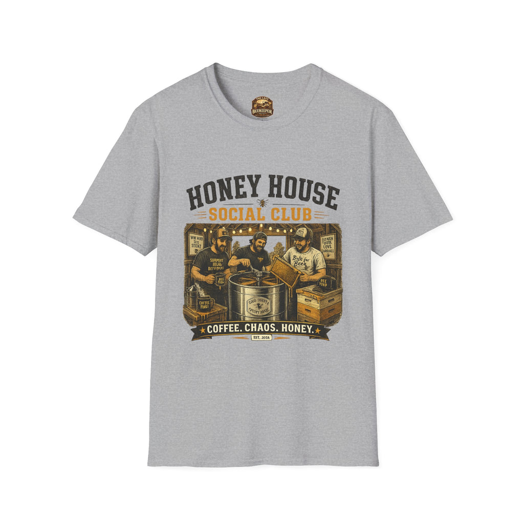 Honey House Social Club T-Shirt — Vintage Coffee & Honey Café Tee