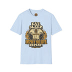 T-Shirt — "Essen. Schlafen. Bienenstock inspizieren. Wiederholen." Imker Grafik T-Shirt