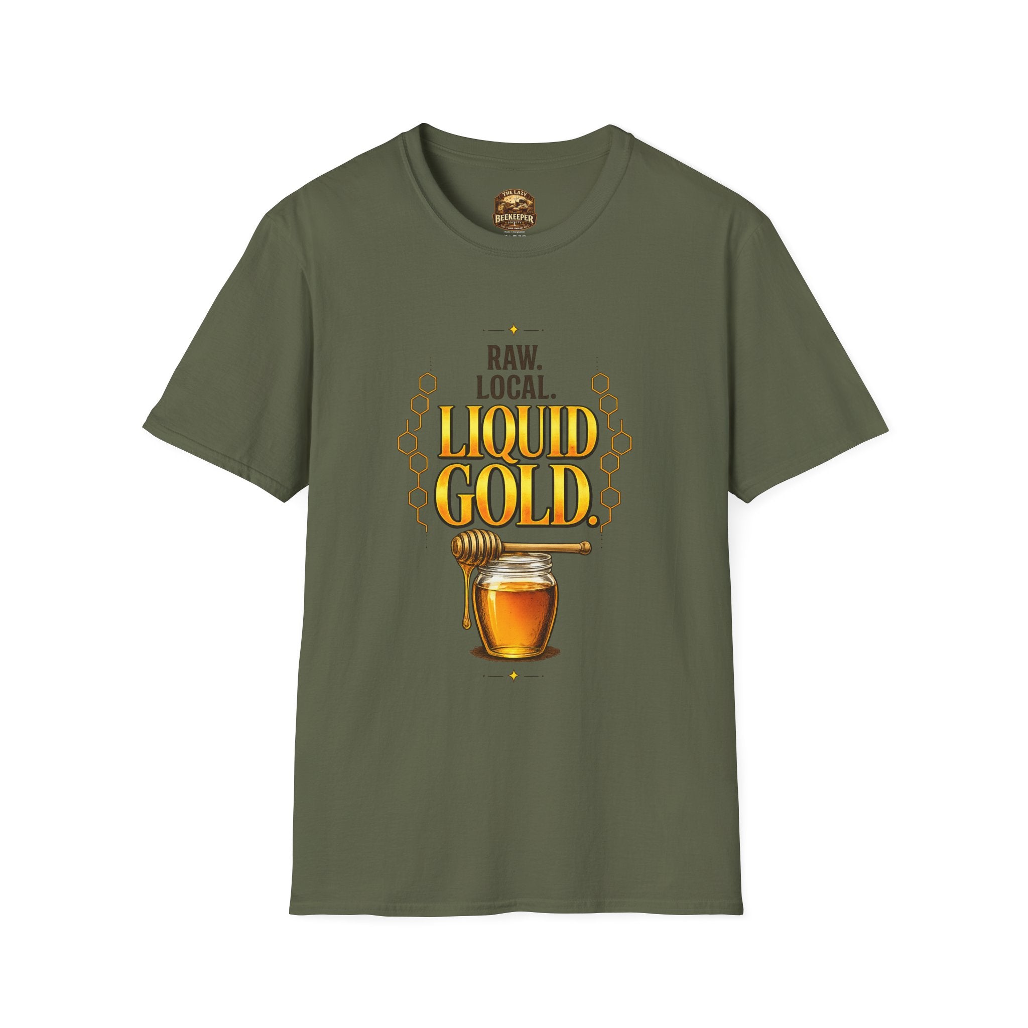 T-Shirt "Flüssiges Gold" – Grafik-T-Shirt "Roher Honig aus der Region"
