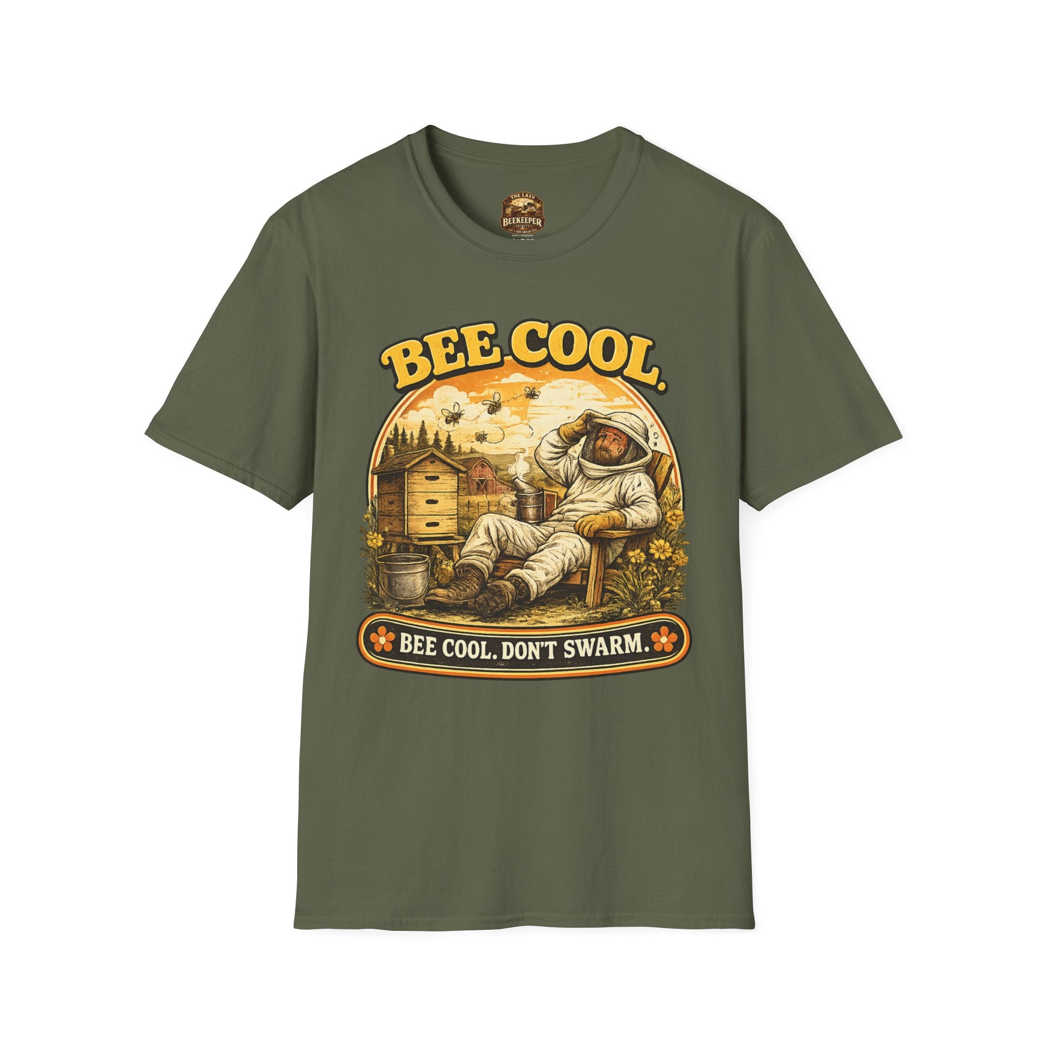 Bee Cool T-Shirt — Retro 'Bee Cool, Don't Swarm' Graphic Tee