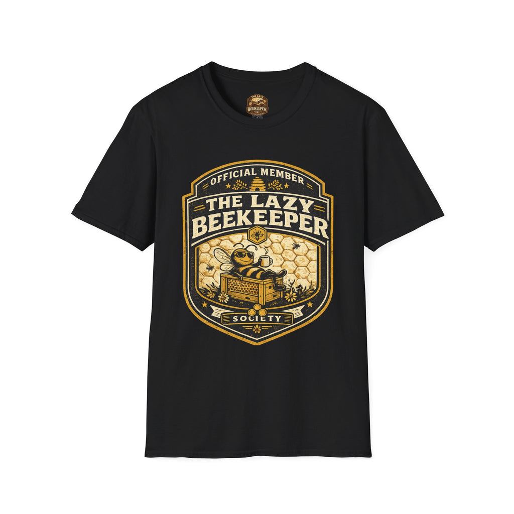 Lazy Beekeeper T-Shirt – „Offizielles Mitglied“ Honigbienen-Grafik-T-Shirt