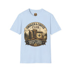 Smoker & Coffee Club T-Shirt — "Coffee First, Hive Later" Vintage Badge