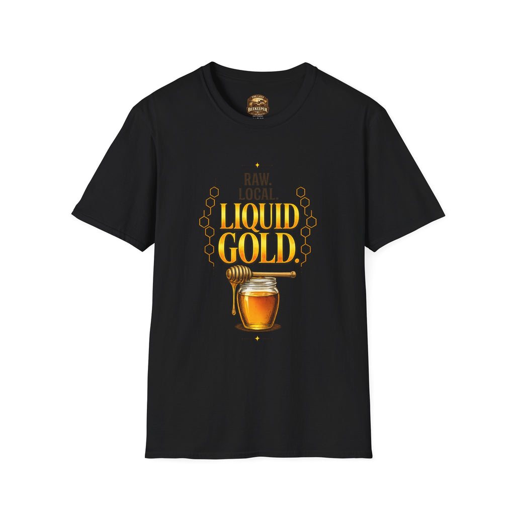 T-Shirt "Flüssiges Gold" – Grafik-T-Shirt "Roher Honig aus der Region"