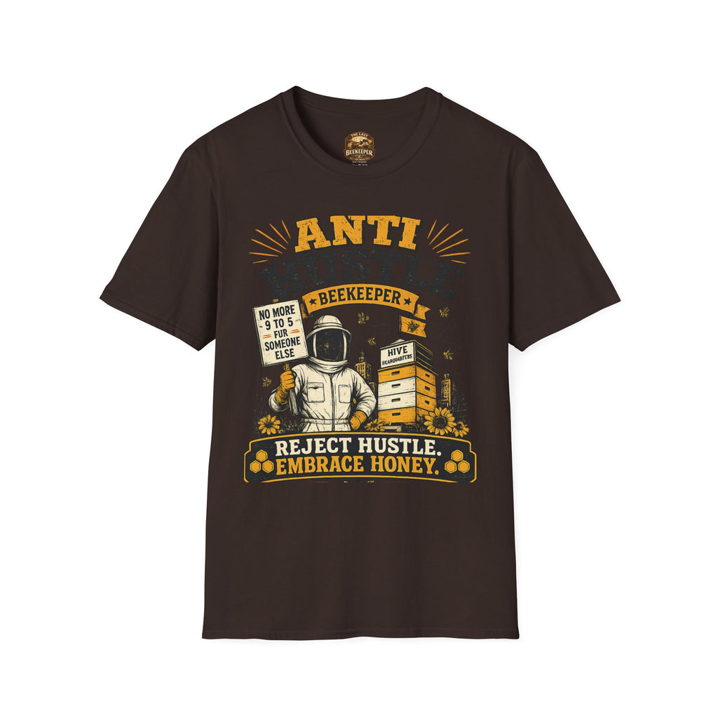 Imker T-Shirt — „Anti-Hektik“ Vintage-Grafik-T-Shirt mit Honigmotiv