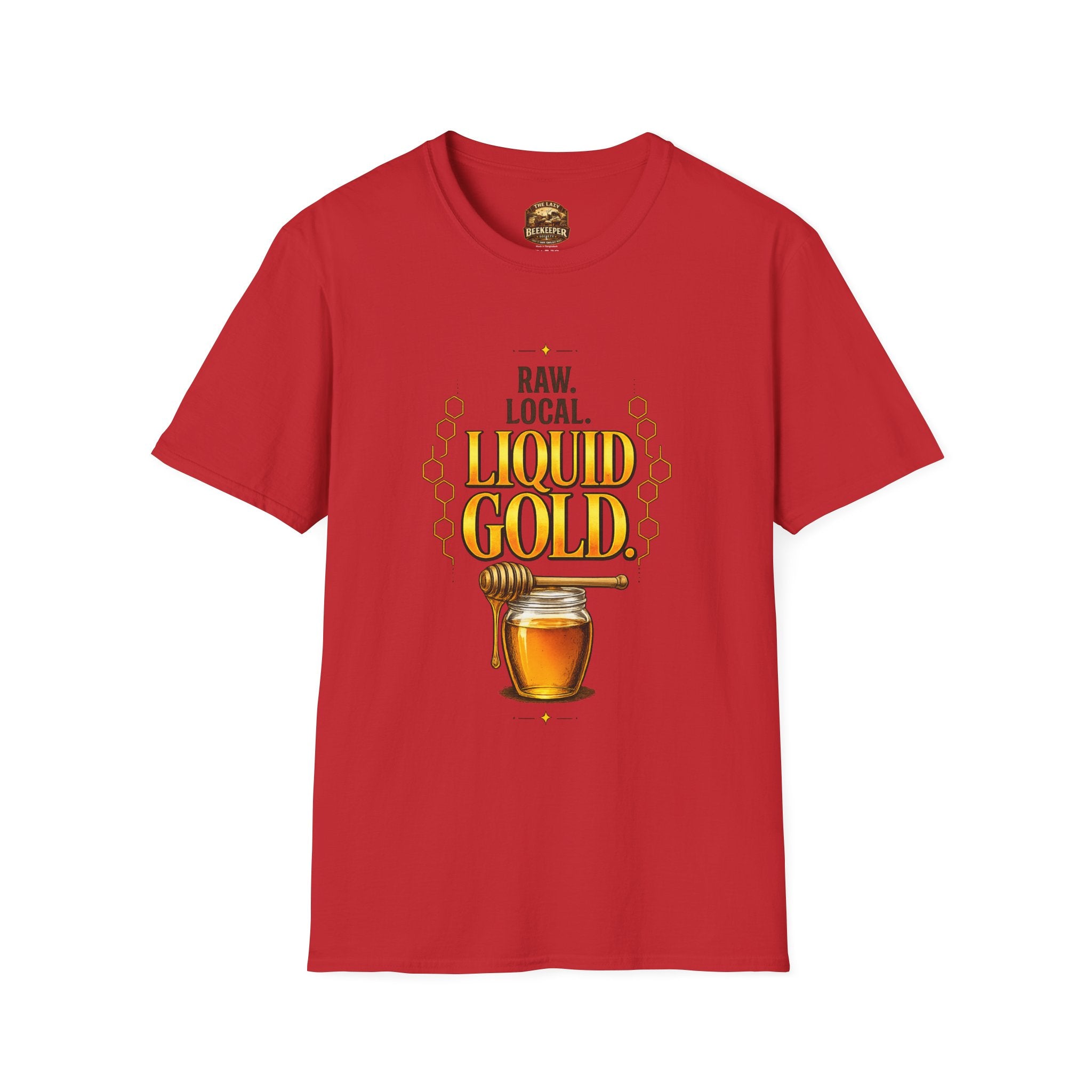 T-Shirt "Flüssiges Gold" – Grafik-T-Shirt "Roher Honig aus der Region"