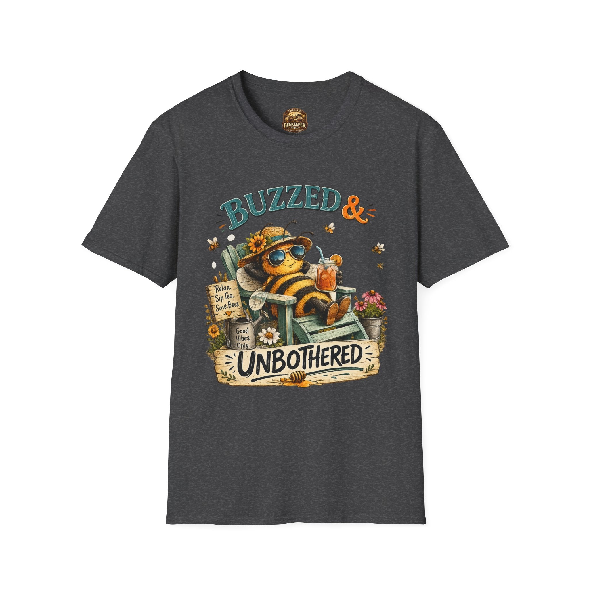 Buzzed & Unbothered Bee T-Shirt — Retro Relaxed Graphic Tee