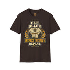 T-Shirt — "Essen. Schlafen. Bienenstock inspizieren. Wiederholen." Imker Grafik T-Shirt