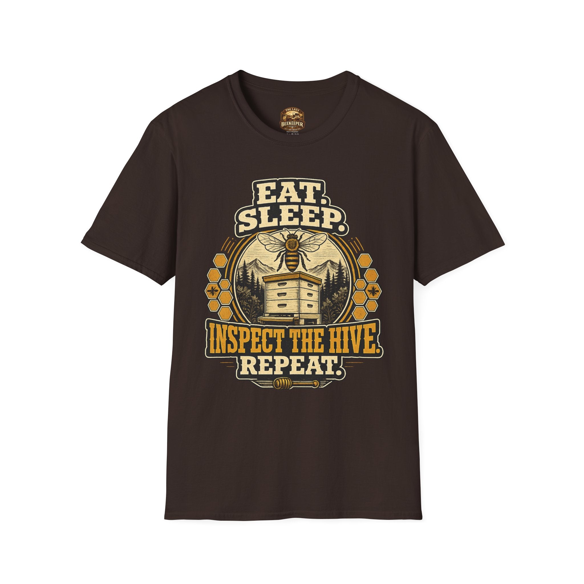 T-Shirt — "Eat. Sleep. Inspect the Hive. Repeat." Bee Keeper Graphic Tee