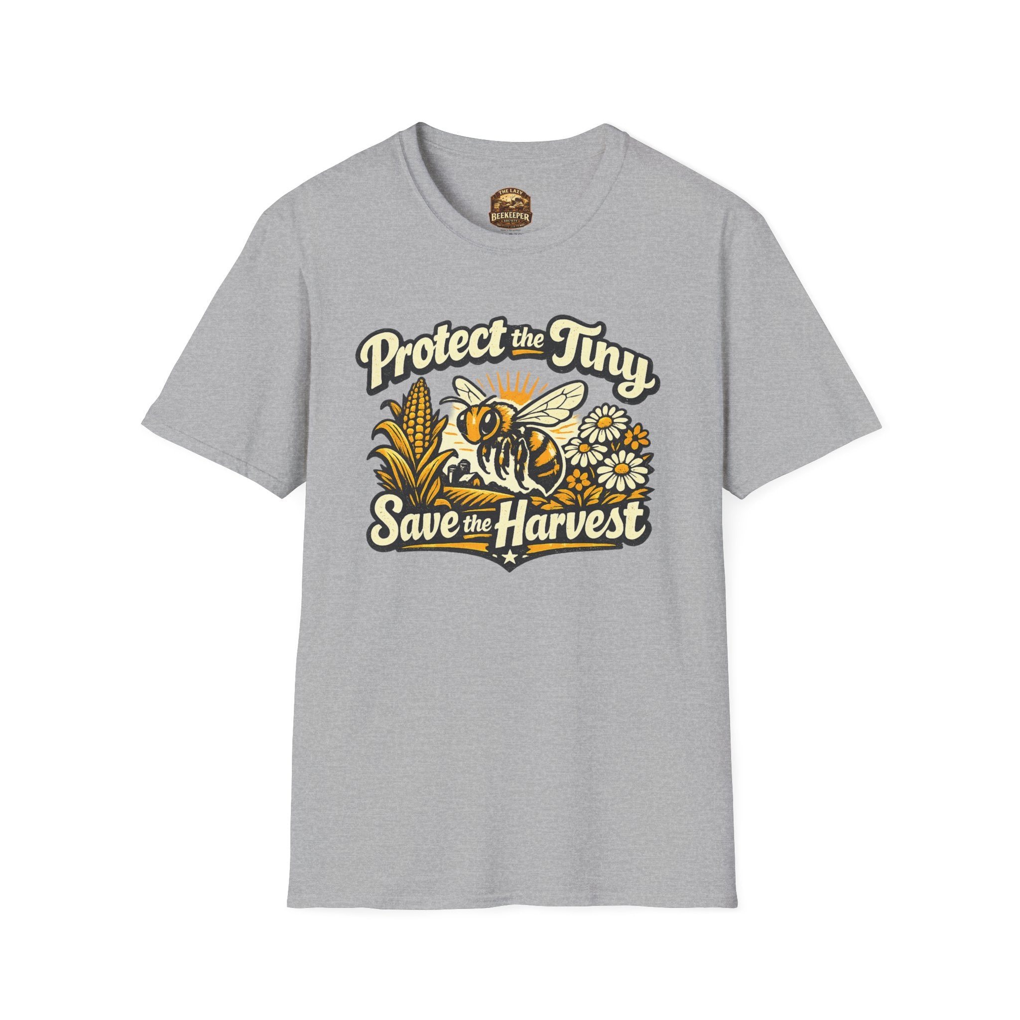 Protect the Tiny Bee T-Shirt — Save the Harvest Floral Graphic Tee