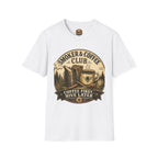 Smoker & Coffee Club T-Shirt — "Coffee First, Hive Later" Vintage Badge