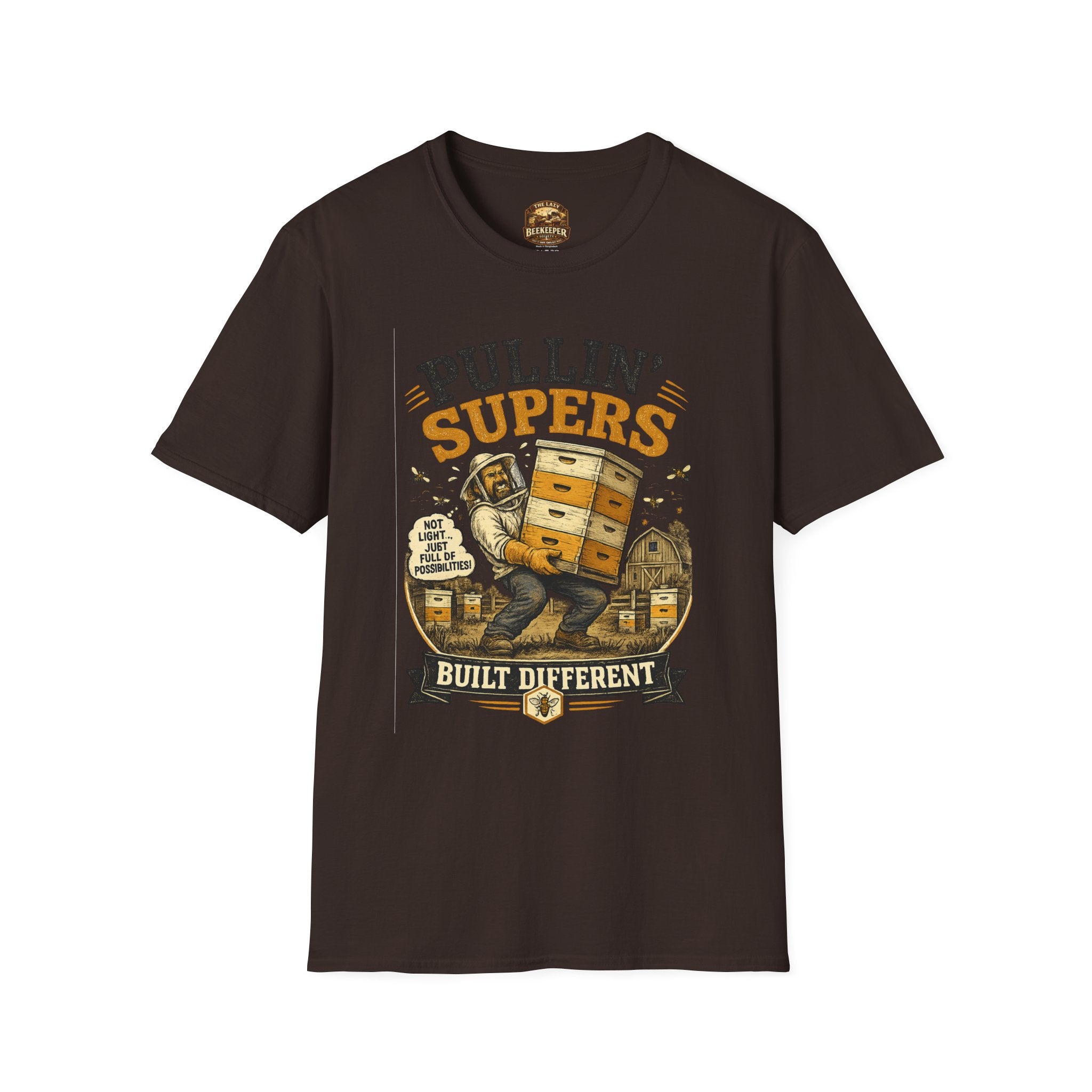 Pullin' Supers Imker-T-Shirt — Built Different