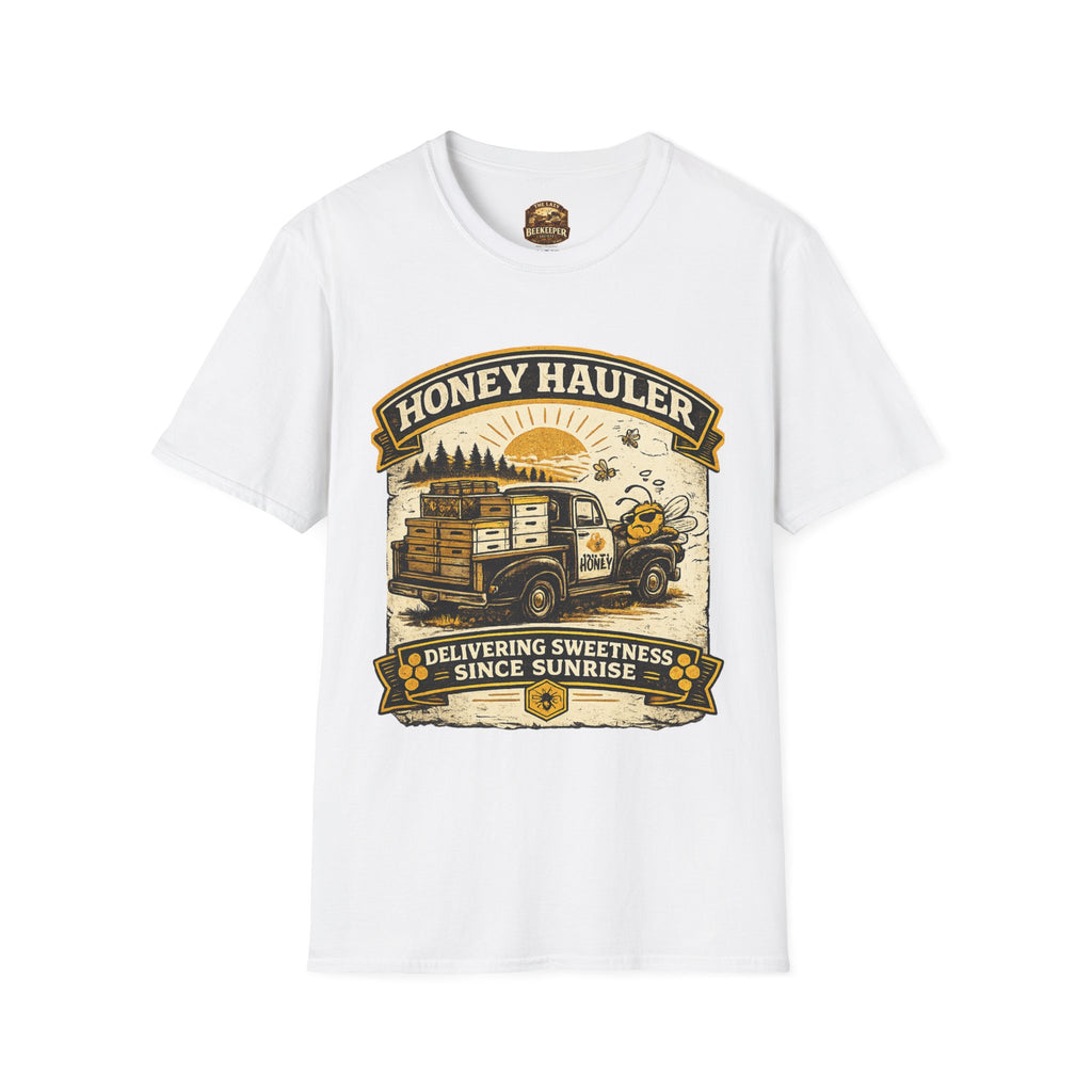 Honey Hauler T-Shirt — Vintage Bee Delivery Truck Graphic Tee