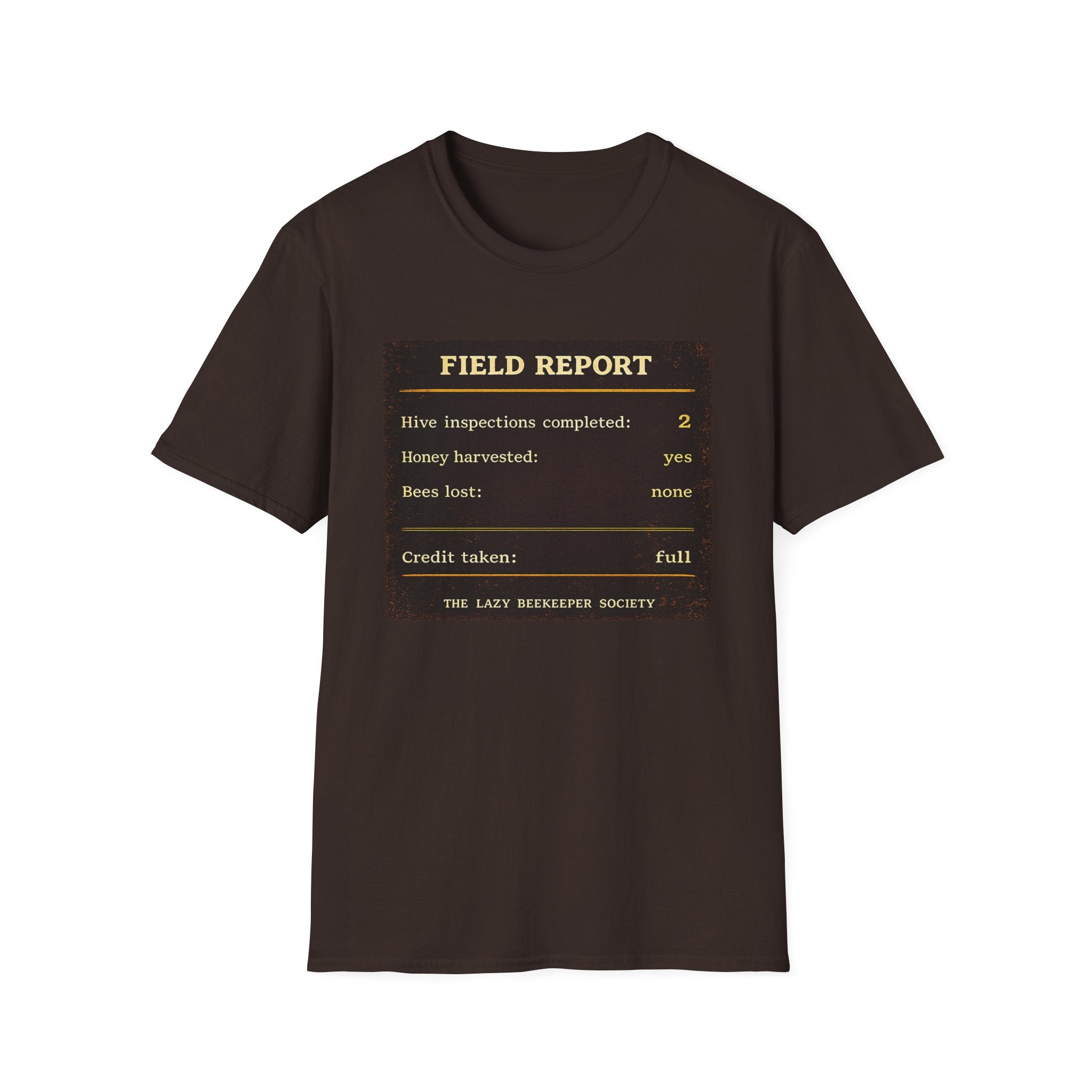 T-Shirt — 'Field Report: Hive Inspections Completed' Vintage Beekeeper Graphic Tee