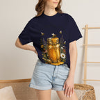 Beekeeper Support T-Shirt — "Local Honey Hits Different" Floral Honey Jar Tee