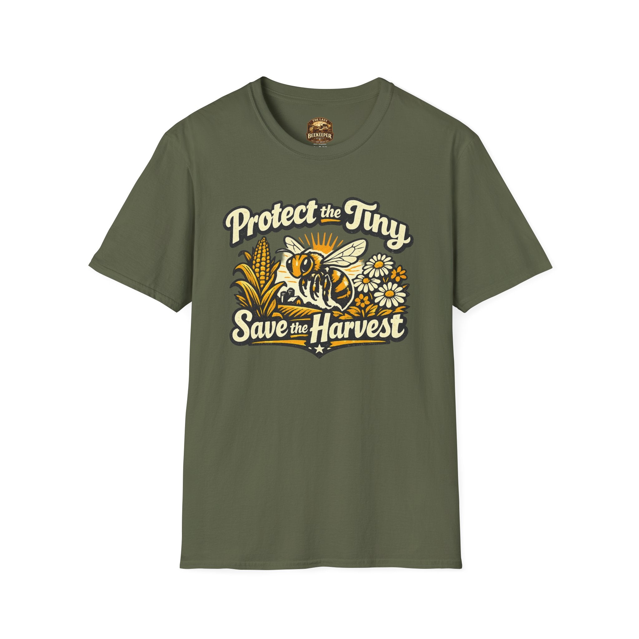 Protect the Tiny Bee T-Shirt — Save the Harvest Floral Graphic Tee