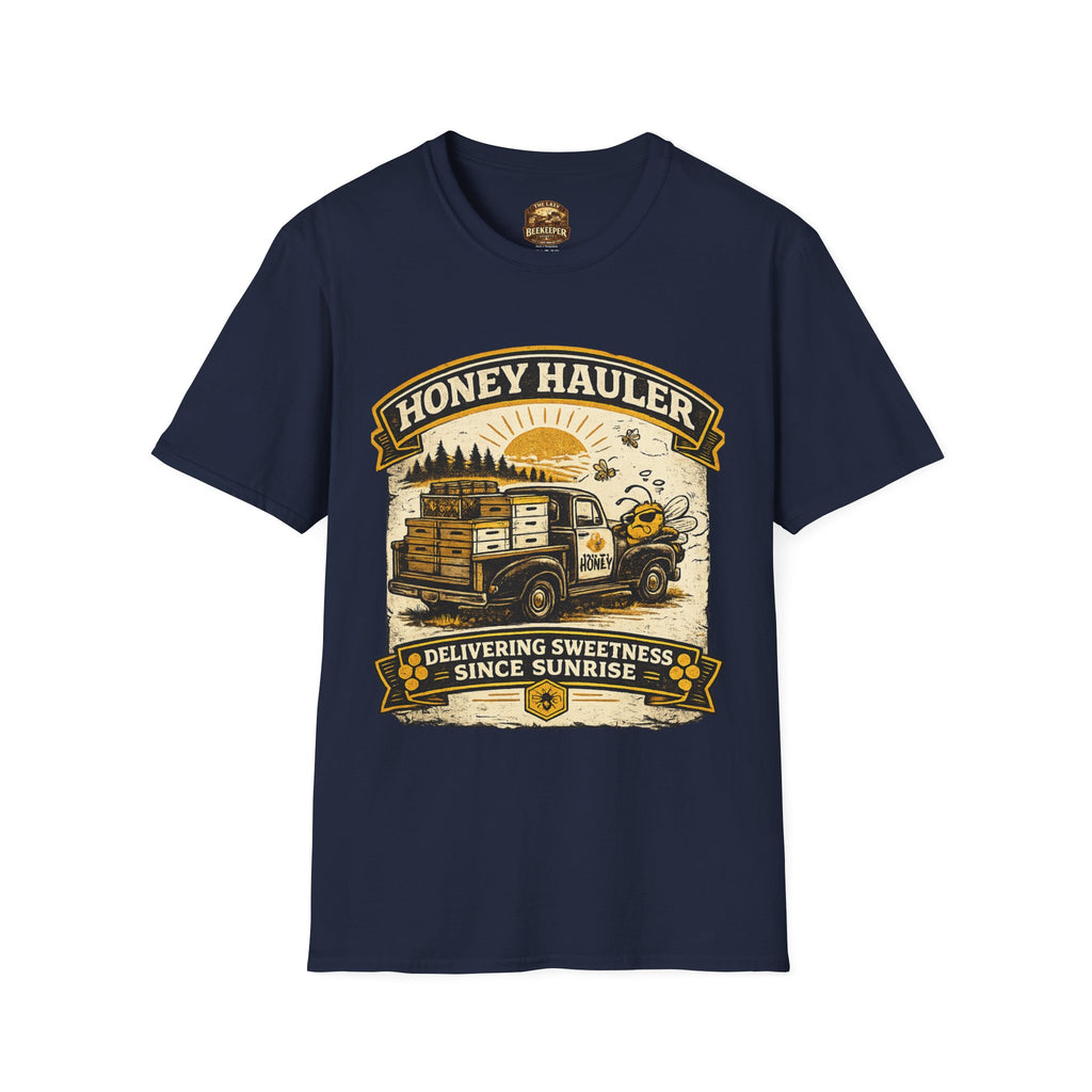 Honey Hauler T-Shirt — Vintage Bee Delivery Truck Graphic Tee