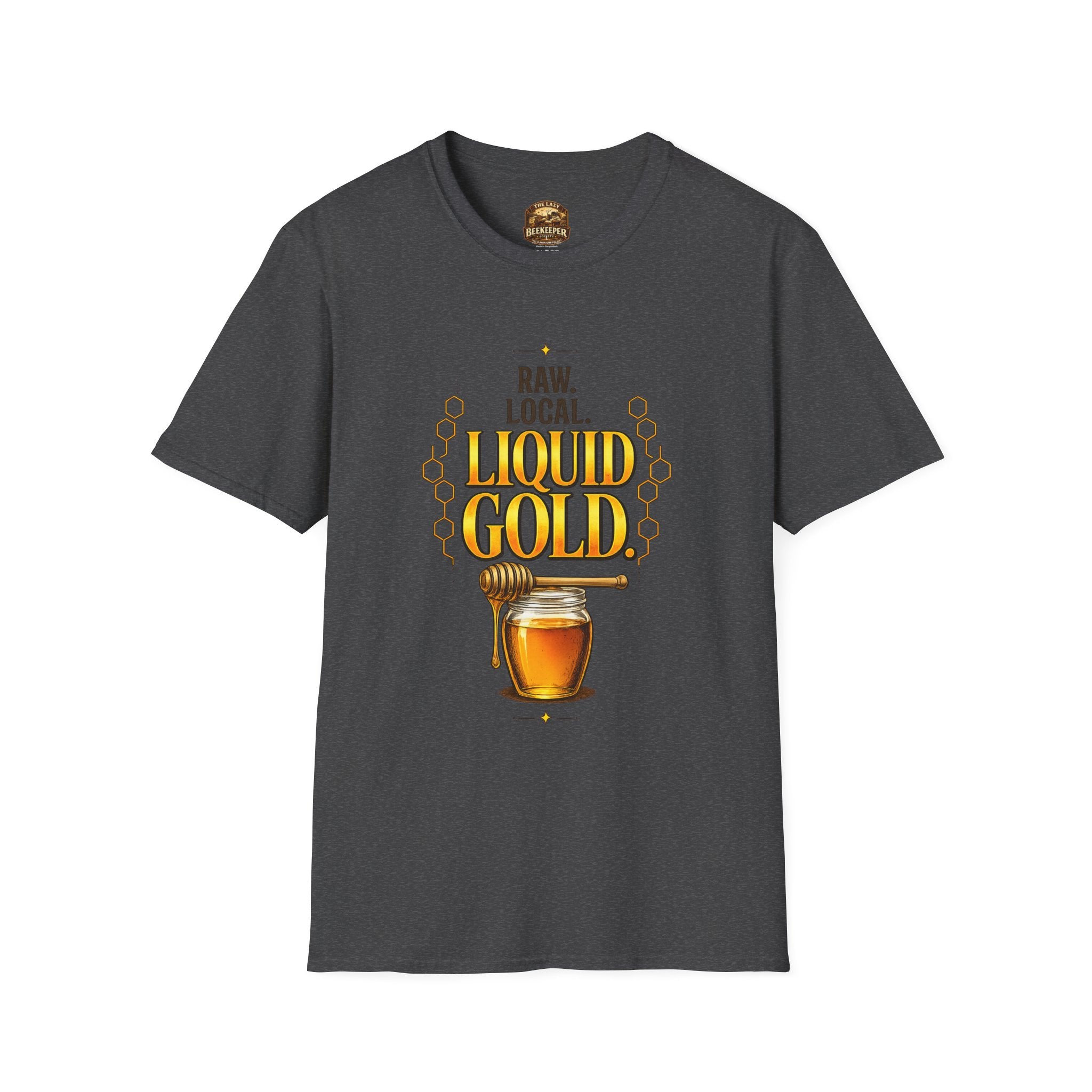 T-Shirt "Flüssiges Gold" – Grafik-T-Shirt "Roher Honig aus der Region"
