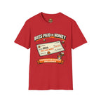 Imker T-Shirt — „Bienen werden mit Honig bezahlt“ Vintage-Karomuster