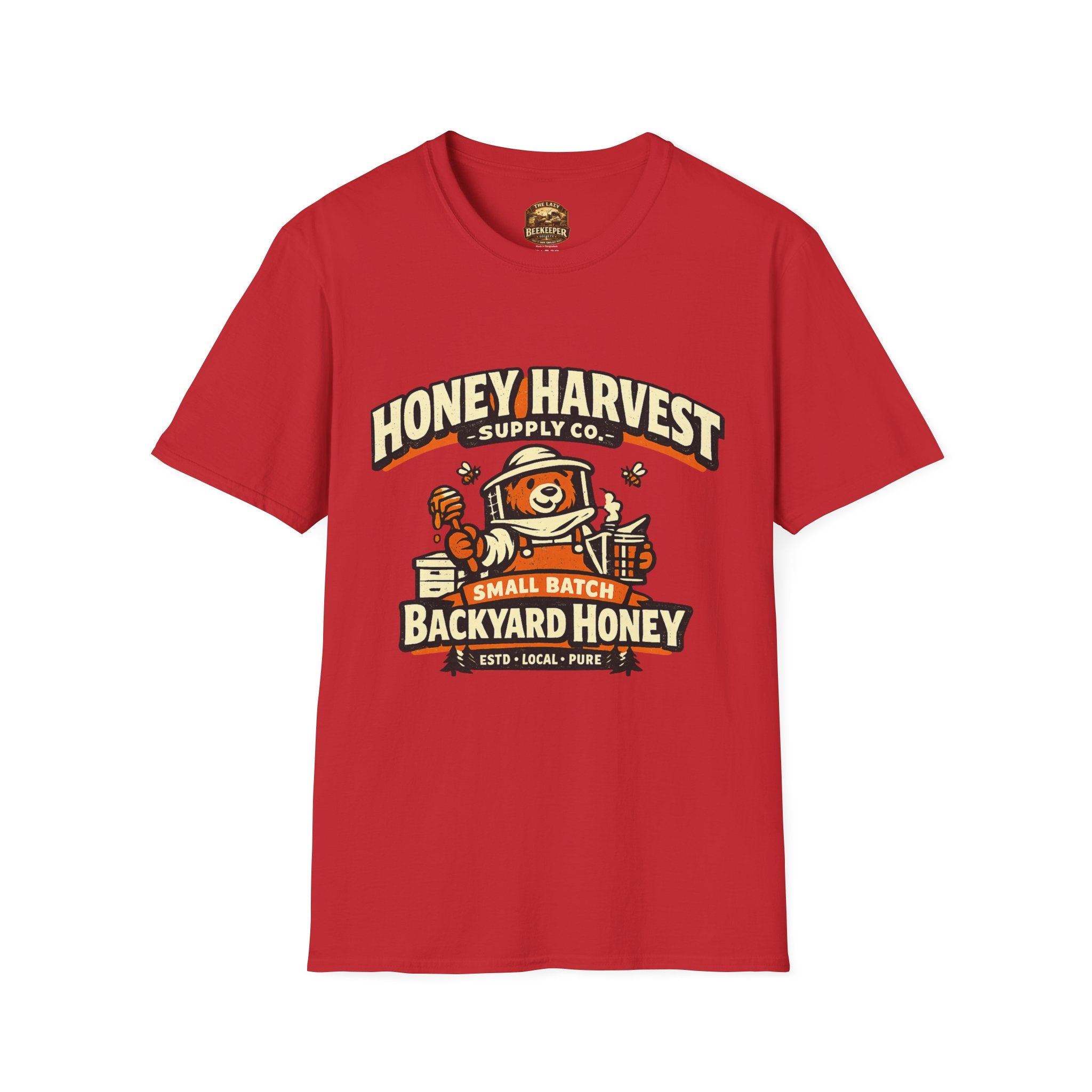 Honey Harvest Backyard Honey T‑Shirt — Beekeeper Vintage Logo Tee