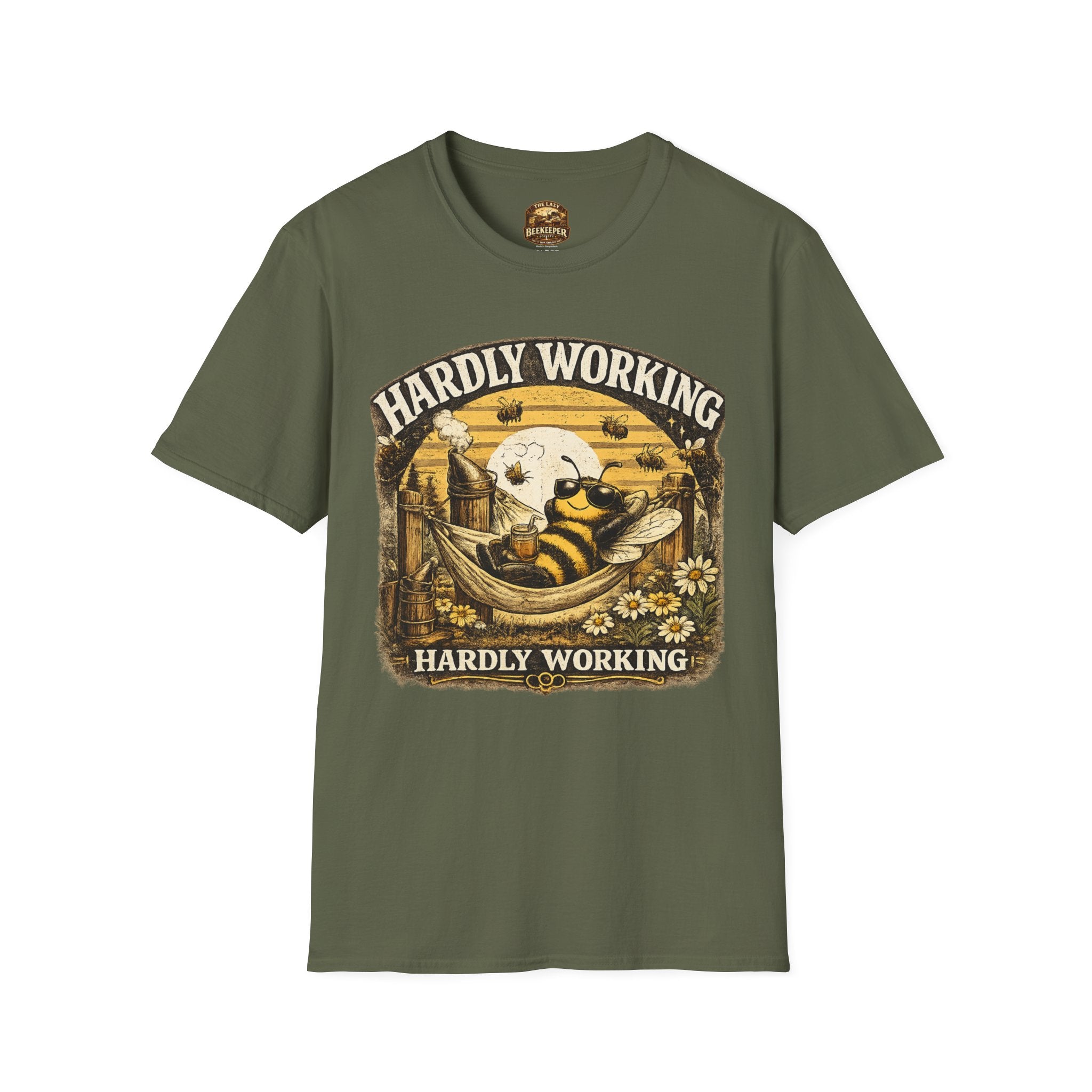 Hardly Working Bee T-Shirt — Vintage Bee Graphic Tee