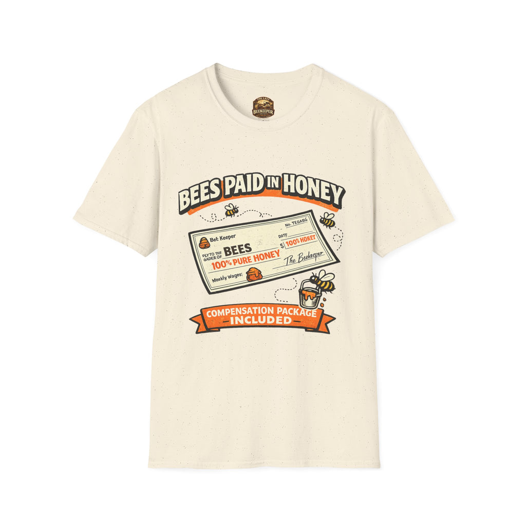 Imker T-Shirt — „Bienen werden mit Honig bezahlt“ Vintage-Karomuster