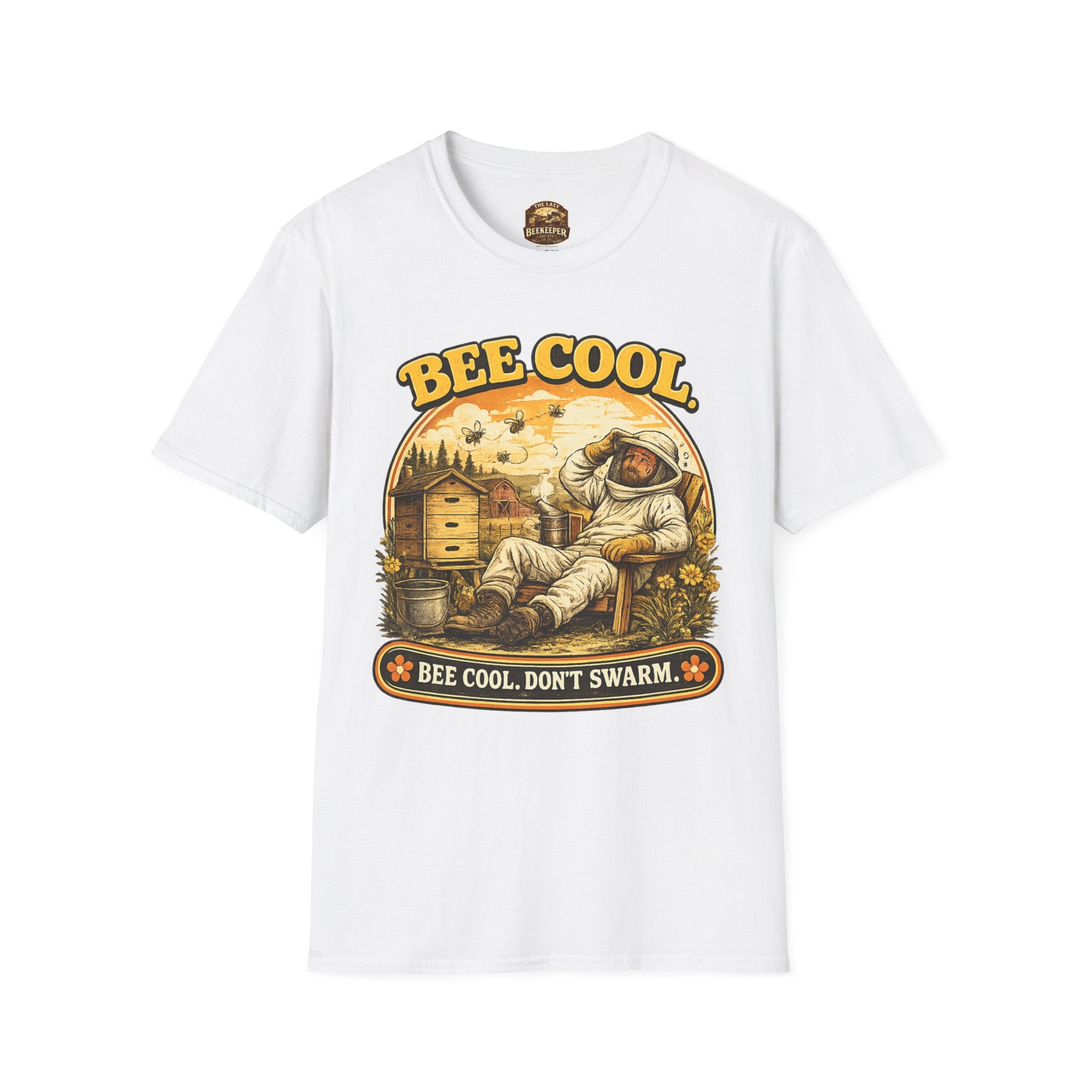 Bee Cool T-Shirt — Retro 'Bee Cool, Don't Swarm' Graphic Tee