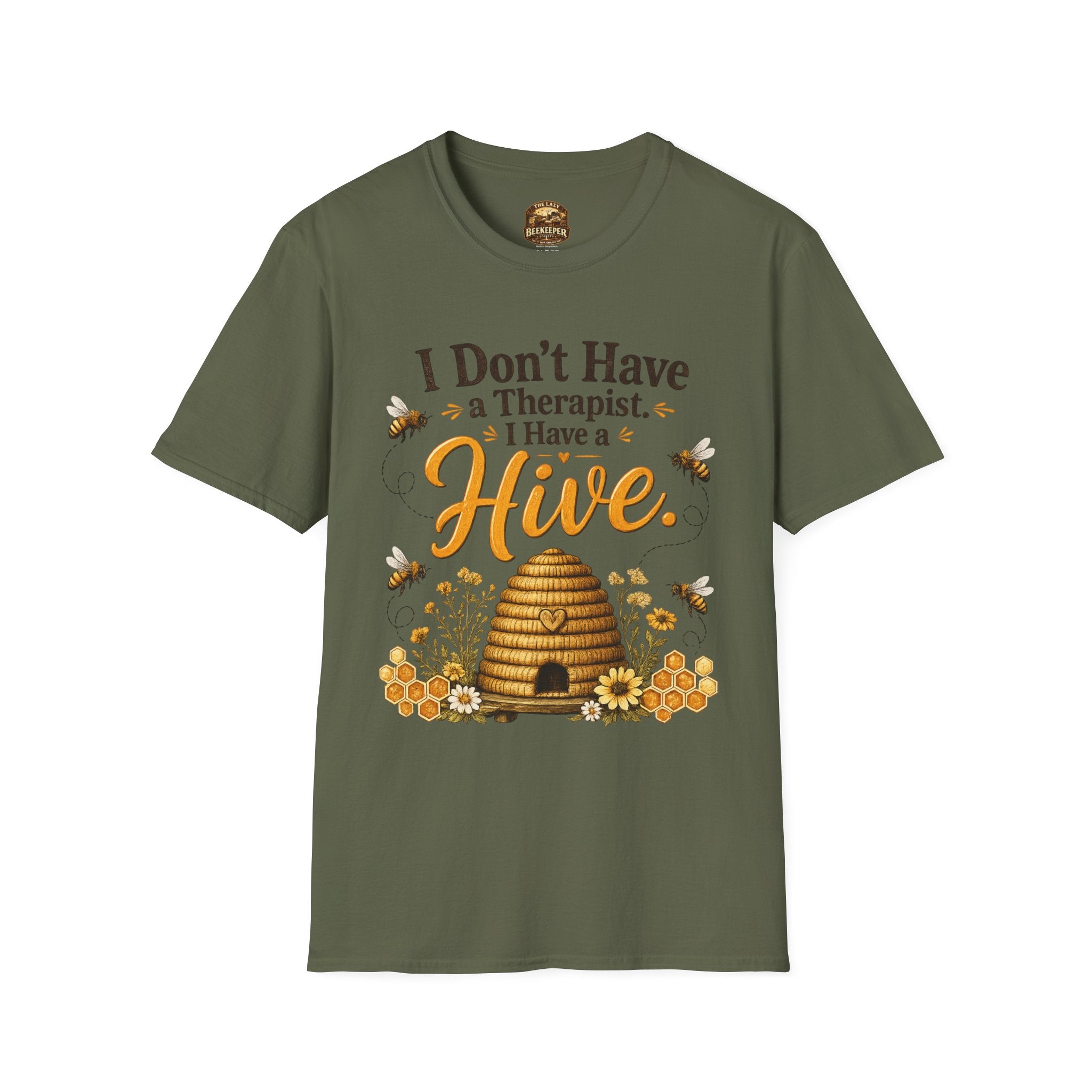 I Don't Have a Therapist I Have a Hive T-Shirt — Bee Lover Beekeeping Graphic Tee