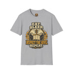 T-Shirt — "Essen. Schlafen. Bienenstock inspizieren. Wiederholen." Imker Grafik T-Shirt