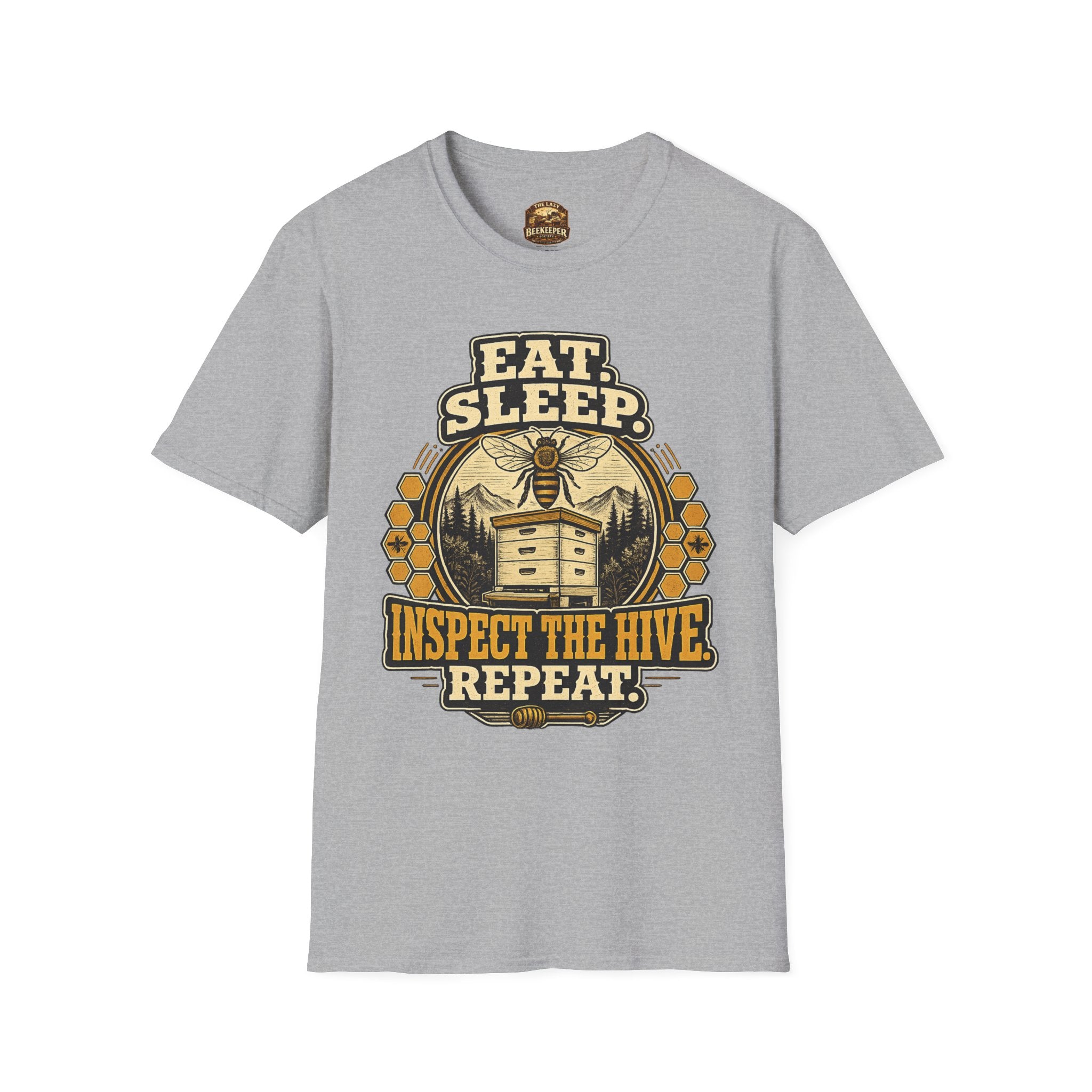 T-Shirt — "Eat. Sleep. Inspect the Hive. Repeat." Bee Keeper Graphic Tee