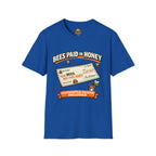 Imker T-Shirt — „Bienen werden mit Honig bezahlt“ Vintage-Karomuster