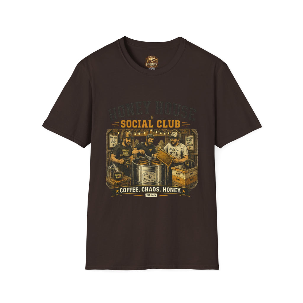 Honey House Social Club T-Shirt — Vintage Coffee & Honey Café Tee