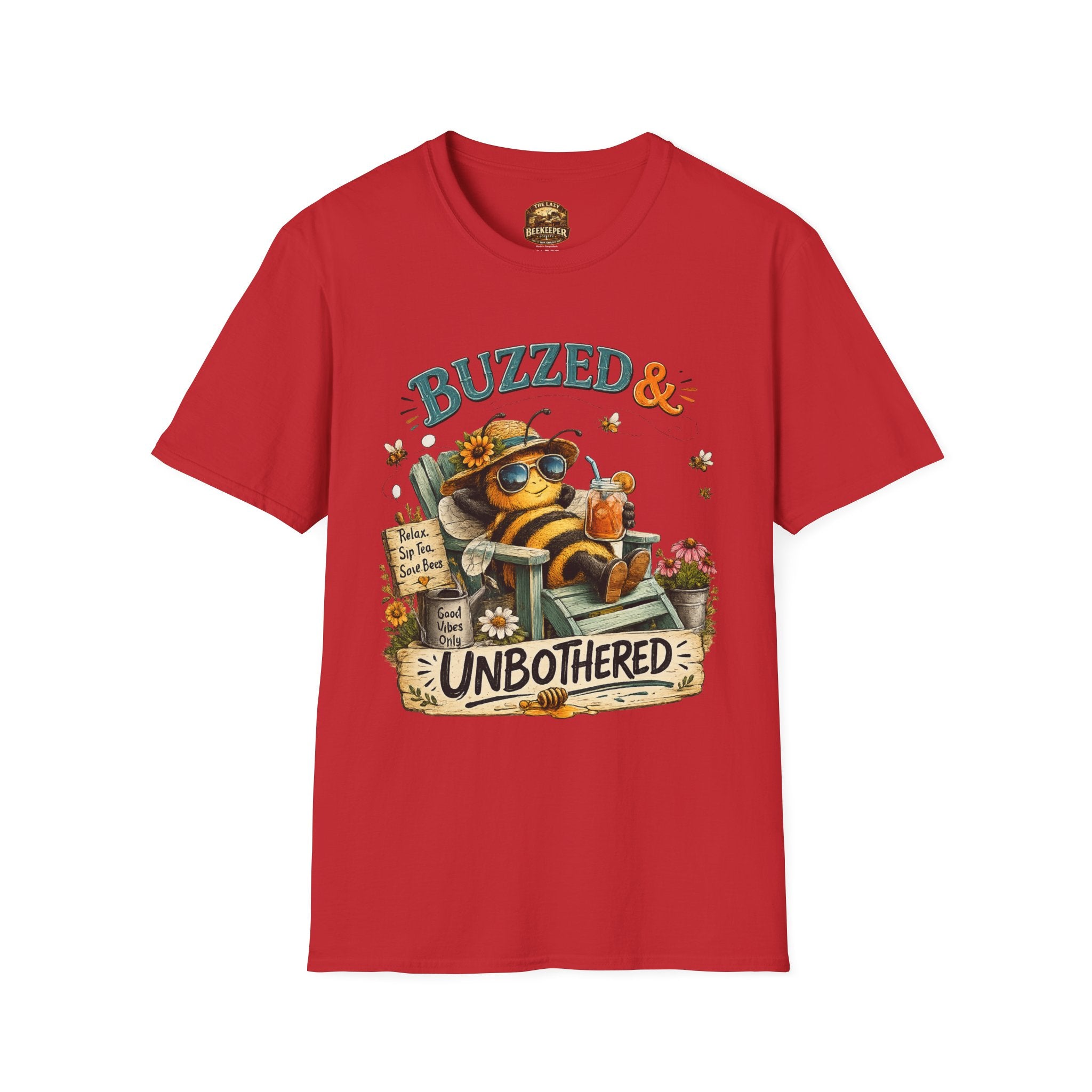 Buzzed & Unbothered Bee T-Shirt — Retro Relaxed Graphic Tee