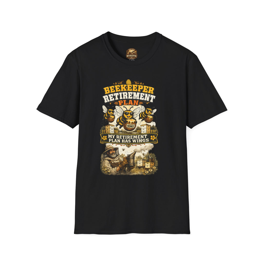 Imker T-Shirt — "Mein Rentenplan hat Flügel" Vintage Honigzucht T-Shirt