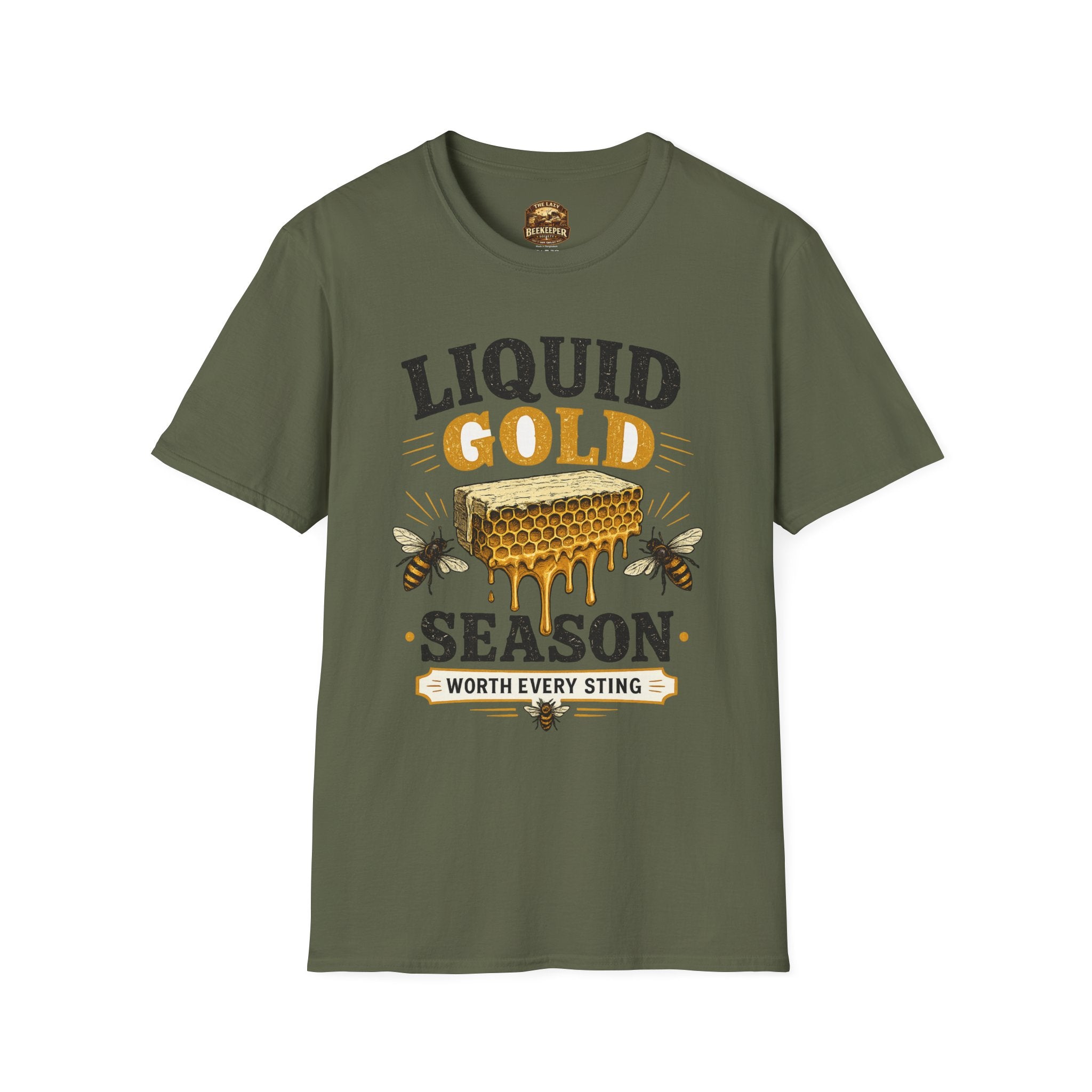 Liquid Gold Season T-Shirt — Honey Bee Beekeeper Shirt (Worth Every Sting)