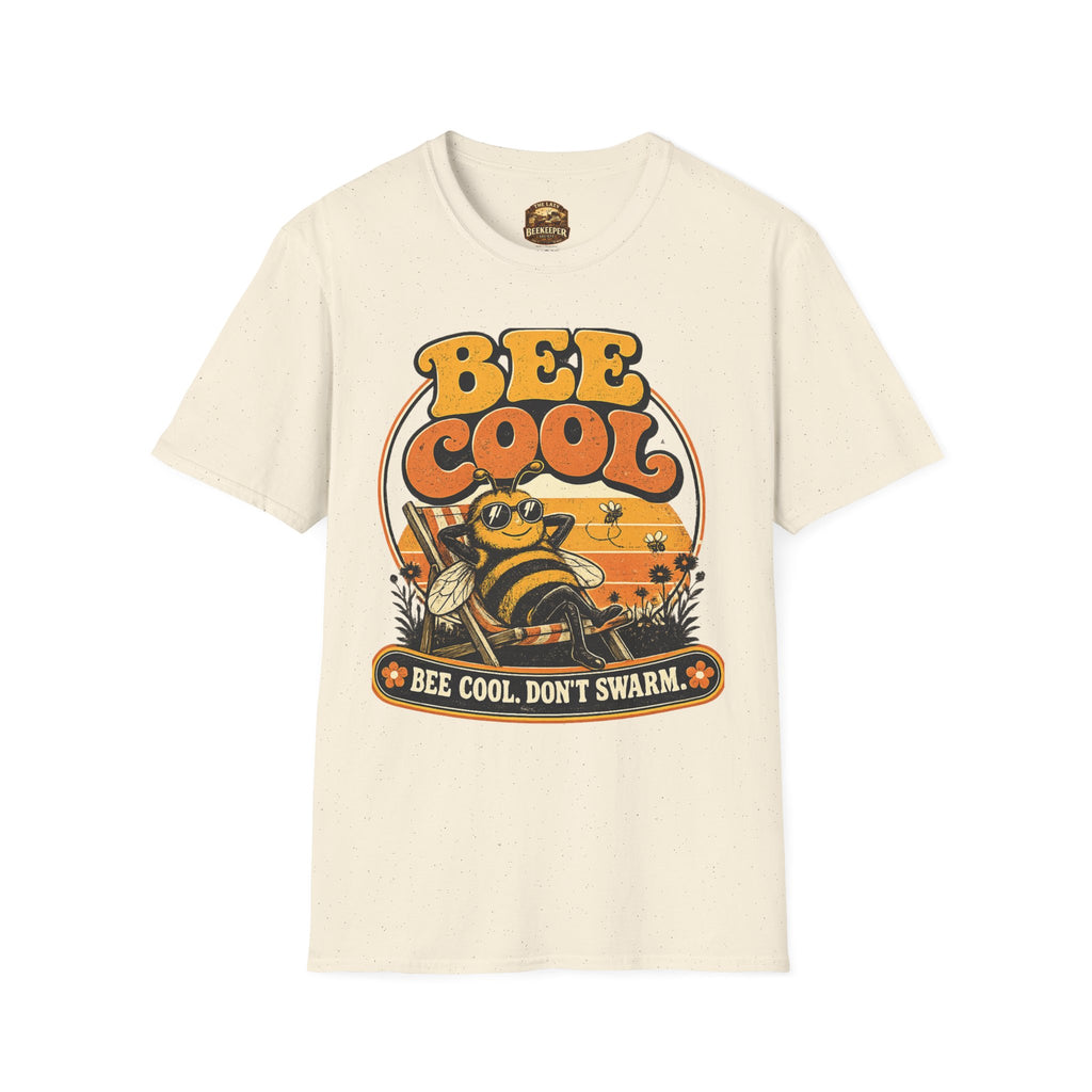 Bee Cool T‑Shirt — Vintage Retro Bee Graphic (“Bee Cool, Don’t Swarm”)