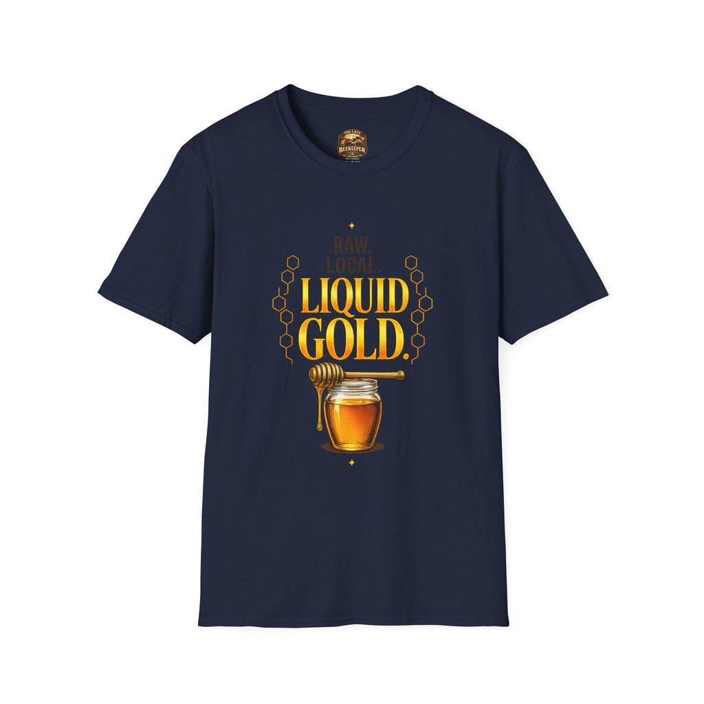 T-Shirt "Flüssiges Gold" – Grafik-T-Shirt "Roher Honig aus der Region"