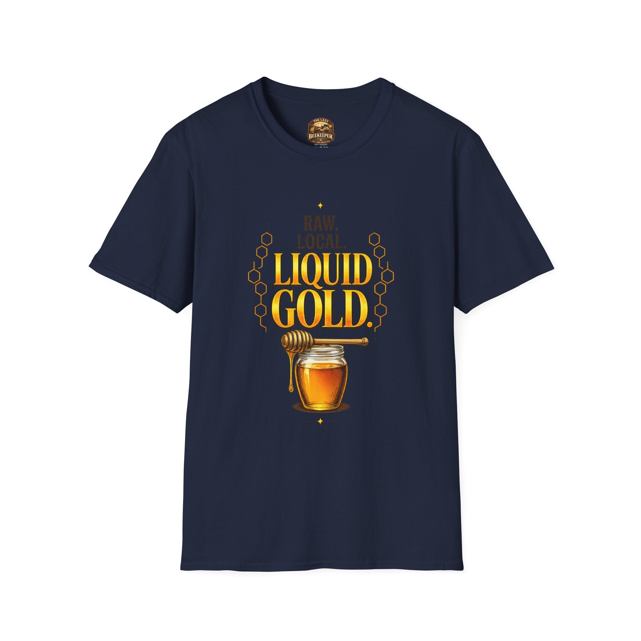 T-Shirt "Flüssiges Gold" – Grafik-T-Shirt "Roher Honig aus der Region"