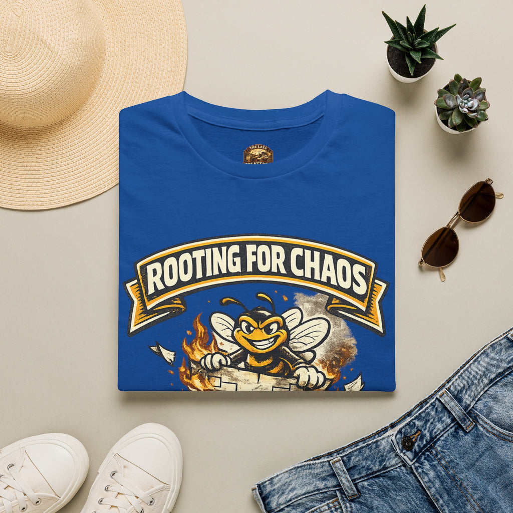 T-Shirt — "Rooting for Chaos" Bee Graphic Tee (That the Bracket Burn)